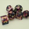 7-Piece Resin Dice Set with Lightning and Volcano Designs - Red and Black Printed Polyhedral Dice for Tabletop RPGs, Board Games, and Gaming Gifts(Lightning Volcano) view 2