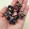 7-Piece Resin Dice Set with Lightning and Volcano Designs - Red and Black Printed Polyhedral Dice for Tabletop RPGs, Board Games, and Gaming Gifts(Lightning Volcano) view 3