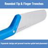 Misen Kids (5+) Knife with Finger Guard 4" Stainless Steel Learning Knife for Children - Rounded Tip, Soft Rubber Handle - Sharp, Durable Build for Beginner Food Prep - Blue view 2