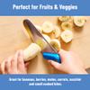 Misen Kids (5+) Knife with Finger Guard 4" Stainless Steel Learning Knife for Children - Rounded Tip, Soft Rubber Handle - Sharp, Durable Build for Beginner Food Prep - Blue view 3