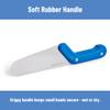 Misen Kids (5+) Knife with Finger Guard 4" Stainless Steel Learning Knife for Children - Rounded Tip, Soft Rubber Handle - Sharp, Durable Build for Beginner Food Prep - Blue view 4