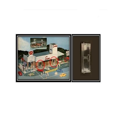 Dollhouse3DParts, Front Door for Marx Sears Shopping Center Playset, 3D Printed Replacement Part, Translucent, Vintage 1961 Toy Accessory
