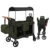 Stroller Wagon for 2 Kids, Baby Wagon Stroller for 2 Seaters, All-Terrain Kids Wagon with Canopy, Parent Organizer, Adjustable Handle & Pull Bar for Infants and Toddlers (Green) view 1