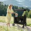 Stroller Wagon for 2 Kids, Baby Wagon Stroller for 2 Seaters, All-Terrain Kids Wagon with Canopy, Parent Organizer, Adjustable Handle & Pull Bar for Infants and Toddlers (Green) view 3
