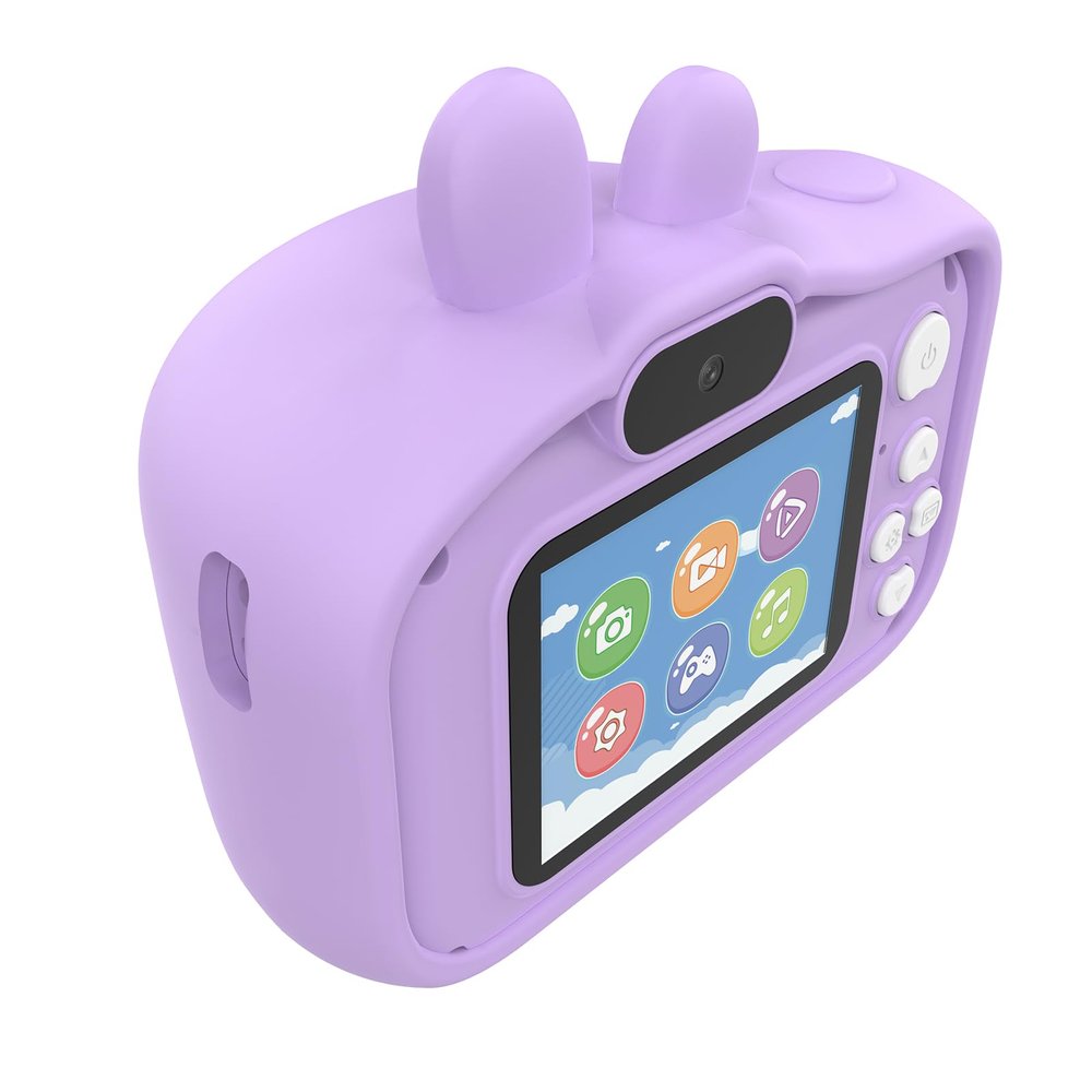 Acouto Kids Digital Camera with Dual Front and Back Lenses, 48MP Photos, 1080P Videos, 2.0 Inch IPS Screen, 5 Games, Best Gift for Girls Boys for Birthday Christmas Holiday (Purple)