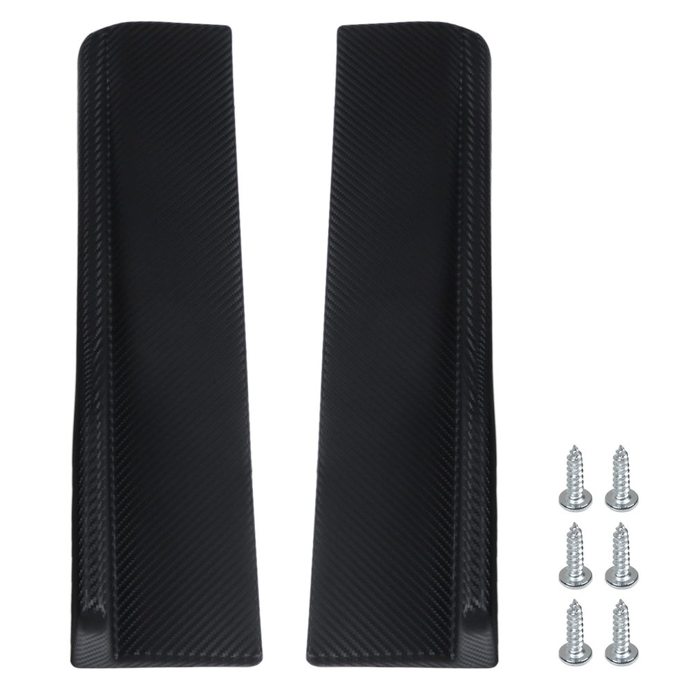 2PCs Rear Side Skirt Winglet, Universal Car Lip Side Winglets Extension Spoiler, Carbon Fiber Style ABS Material, Aerodynamic Design for Vehicle Stability, Easy Installation with I