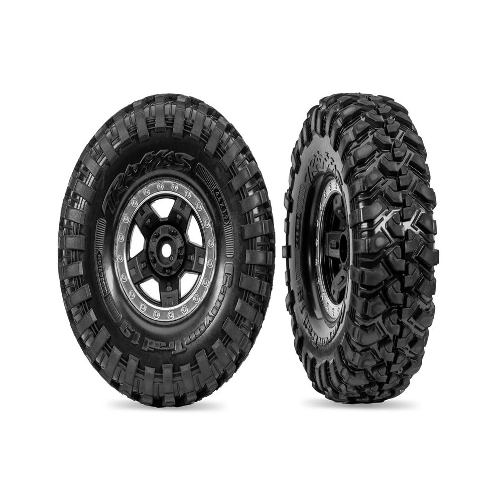 1.9" Black TRX-4 Wheels w/Canyon Trail Tires (2)