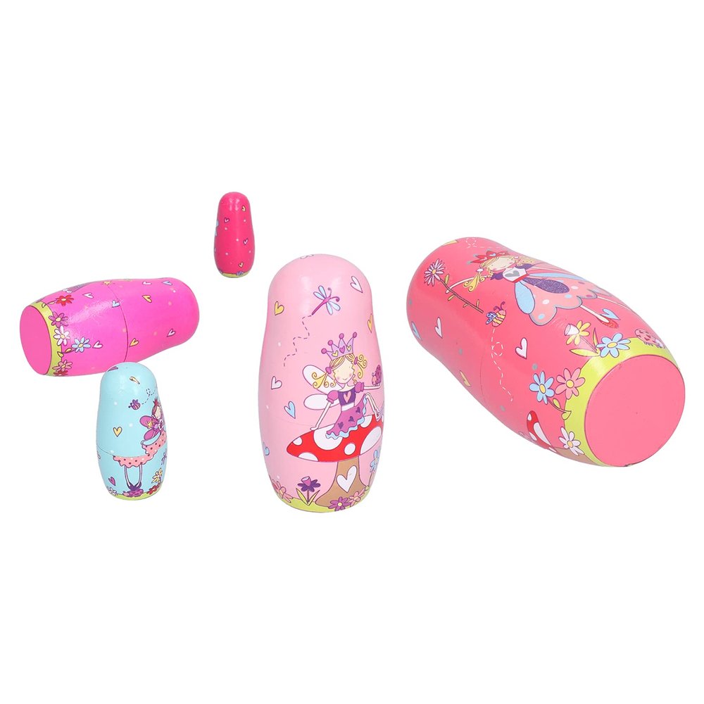GLOGLOW 5Pcs Cute Nesting Dolls, Wooden Handicraft Ornament, Handmade Toy for Kids and Home Decor Daily Decoration