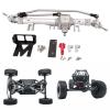 1/10 RC Front Axle Aluminum Alloy Diamond Shaped, Front Portal Axles for RC Crawler, CNC Machined Black Silver Anodized Upgrade Parts with Steel Gear Kit, Compatible for Axial Wrai (Silver) view 2