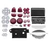 3D Analog Joystick Thumbstick Grip Caps, ABXY L1 R1 L2 Full Buttons Set Repair Parts, for PS4 Pro Gamepad Controller(Purplish Red) view 1