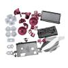 3D Analog Joystick Thumbstick Grip Caps, ABXY L1 R1 L2 Full Buttons Set Repair Parts, for PS4 Pro Gamepad Controller(Purplish Red) view 3