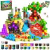 200PCS Magnetic Blocks with Light-Up Blocks - Magnetic Building Blocks Playset, Magnetic Stacking Cube Toys, STEM Sensory Montessori Learning Toys, Easter Birthday Gifts for Kids Boys and Girls Age 3+ view 1