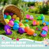 100 Pcs Prefilled Easter Eggs with Toys Inside - Easter Basket Stuffers & Egg Hunt Fillers for Kids, Pre Filled Easter Eggs Easter Party Favors Classroom Prize for Kids Toddler Boys Girls view 2
