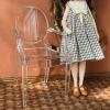 2Pcs 1:6 Scale Doll Furniture, Plastic Clear Mini Dollhouse Chair Miniature Armchair Modern Furniture Dollhouse Accessories 1:6 Scale Doll view 2