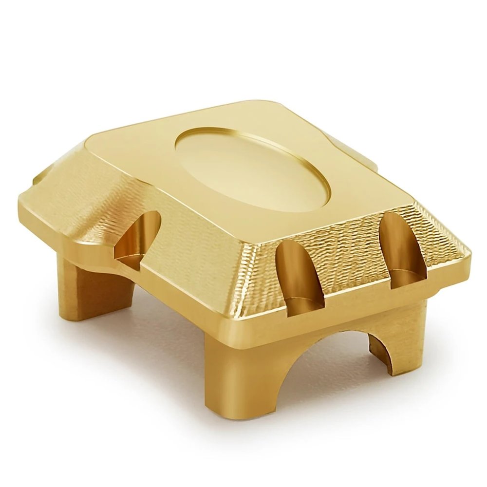 1PCS Brass Front Rear Axle Diff Cover 15g 1/18 RC Crawler Car for TRX4M for Bronco Parts confident(Gold)