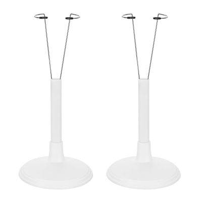 HEARTOOL Adjustable Doll Stand, Fits 12 Inch Doll Plastic Display Holder Support Retractable Waist Action Figure Stand Display Base Waist 1.2" - 1.8"(White, 3pcs)
