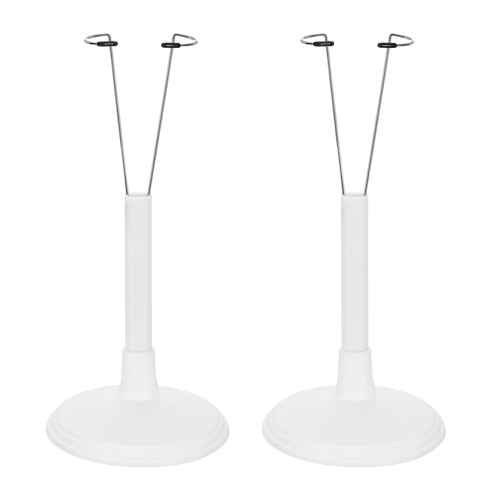 HEARTOOL Adjustable Doll Stand, Fits 12 Inch Doll Plastic Display Holder Support Retractable Waist Action Figure Stand Display Base Waist 1.2" - 1.8"(White, 3pcs)