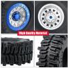2.2" RC Beadlock Wheels Rims & Black Tires Set for 1/10 RC Crawler (Set of 4) - Compatible with SCX10 II 90046/90048 YK4103 MN99 MN78 Wheels Upgrade (Rim:Blue and Silver) view 3