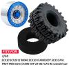 2.2" RC Beadlock Wheels Rims & Black Tires Set for 1/10 RC Crawler (Set of 4) - Compatible with SCX10 II 90046/90048 YK4103 MN99 MN78 Wheels Upgrade (Rim:Blue and Silver) view 4