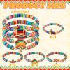 Huquary 24 Pcs Mexico Beaded Stackable Cinco De Mayo Fiesta Bracelets view 3
