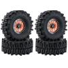 2.2" RC Beadlock Wheels Rims & Black Tires Set for 1/10 RC Crawler (Set of 4) - Compatible with SCX10 II 90046/90048 YK4103 MN99 MN78 Wheels Upgrade (Rim:Black and Copper) view 1
