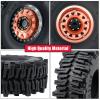 2.2" RC Beadlock Wheels Rims & Black Tires Set for 1/10 RC Crawler (Set of 4) - Compatible with SCX10 II 90046/90048 YK4103 MN99 MN78 Wheels Upgrade (Rim:Black and Copper) view 3