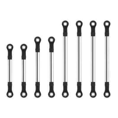 8Pcs Stainless Steel Links Set for 1 18 RC Crawler Chassis Bronco Suspension Clearance Upgrade Parts Compatible with RC Car Models for Part 8Pcs(Straight Links Set)