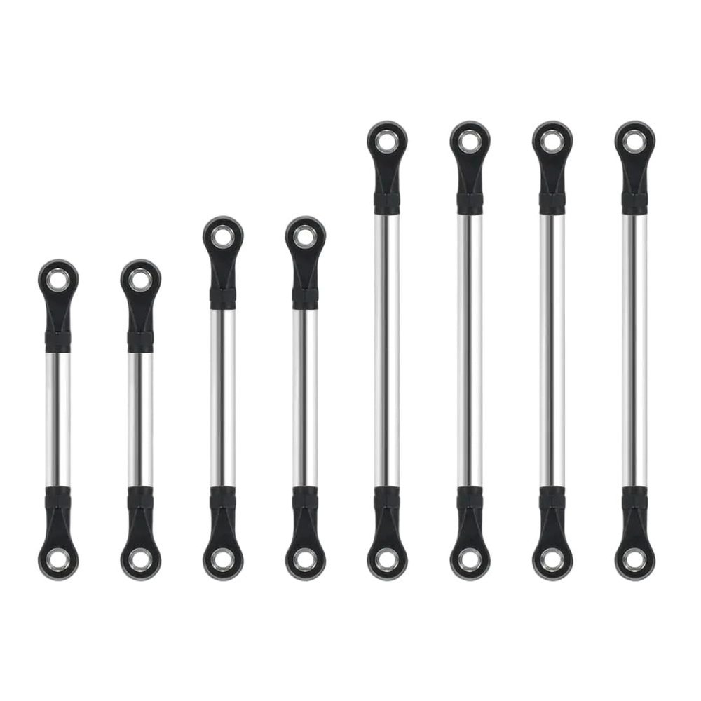 8Pcs Stainless Steel Links Set for 1 18 RC Crawler Chassis Bronco Suspension Clearance Upgrade Parts Compatible with RC Car Models for Part 8Pcs(Straight Links Set)