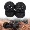4PCS Rubber Tires with M4 Lock Nuts, RC Off Road Truck Tire, 7 Spoke Rim Wheel for 1/10 RC Vehicles, Durable Non Slip Texture for Axial HSP Redcat HPI view 2