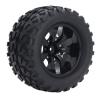 4PCS Rubber Tires with M4 Lock Nuts, RC Off Road Truck Tire, 7 Spoke Rim Wheel for 1/10 RC Vehicles, Durable Non Slip Texture for Axial HSP Redcat HPI view 4
