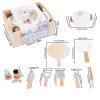 Wooden Kitchen Set, Realistic Pretend Cooking Toys, 10 Pieces Kids Play Bundle, Natural Wood Material Educational Details, Role Play Accessories with Fun, Children Indoor Christmas Home Game view 2