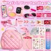 Hohosunlar Play Purse for Girls, Kids Handbag with Pretend Makeup, DIY Unicorn Water Bottle, Princess Toy Phone, Watch, Wallet, Cards, Christmas Birthday Gift for Girls Toddler Ages 3-12 view 2