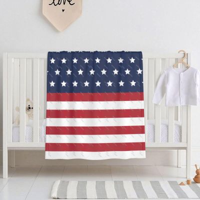 The Stars On The American Flag are Red, White and Blue Baby Blanket for Boys Girls, Soft Plush Receiving for Newborns 30x40 Inches