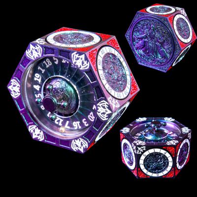 7 in 1 Metal Spinner DND Dice Set for Dungeons and Dragons RPG  Rotating D20 Roulette Top + Side Polyhedral Dials (D4 D6 D8 D10 D12 D%)  Heavy Duty Gaming Accessory GiftRainbow