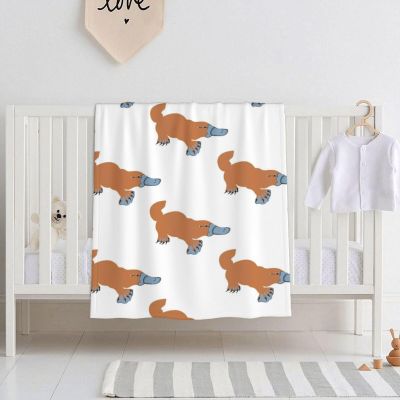 Platypus Baby Blanket for Boys Girls, Soft Plush Receiving for Newborns 30x40 Inches