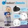 HEARTOOL Adjustable Doll Stand, Fits 10 Inch Doll Plastic Display Holder Support Retractable Waist Action Figure Stand Display Base Waist 1.8" - 2.6"(Black, 2pcs) view 3