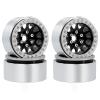 1.9inch Beadlock Wheels Rims for 1/10 RC Crawler (Set of 4) Wheels Upgrade (Silver and Black) view 1