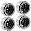 1.9inch Beadlock Wheels Rims for 1/10 RC Crawler (Set of 4) Wheels Upgrade (Silver and Black) view 2
