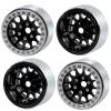 1.9inch Beadlock Wheels Rims for 1/10 RC Crawler (Set of 4) Wheels Upgrade (Silver and Black) view 3