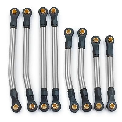 8PCS Metal High Clearance Links Set for TRX4M for Bronco 1/18 RC Crawler Car Chassis Linkage Parts confident(Stainless Steel)