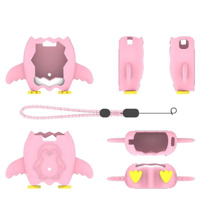 Protective Cute-Shaped Silicone Case for Tamagotchi Paradise Anti-Scratch Shockproof Bumps-Resistant Dust-Proof Soft and Durable Cover Sleeve with Lanyard (Pink)