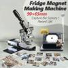 2x2 Inch DIY Square Fridge Magnet Badge Maker Machine, Button Badge Making Kit, with Paper Cutter & 100 Sets Supplies, Craft Tool for Custom Magnets, 90 * 65mm view 3