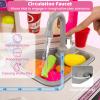 Costzon Kids Kitchen Playset, Toddler Play Kitchenette w/Smoke, Sound, Light, Faucet, Stove, Range Hood, Clock, Refrigerator, Oven, Trash Bin, Plastic Play Kitchen for Kids 3+ (Pink,Dual Side) view 4