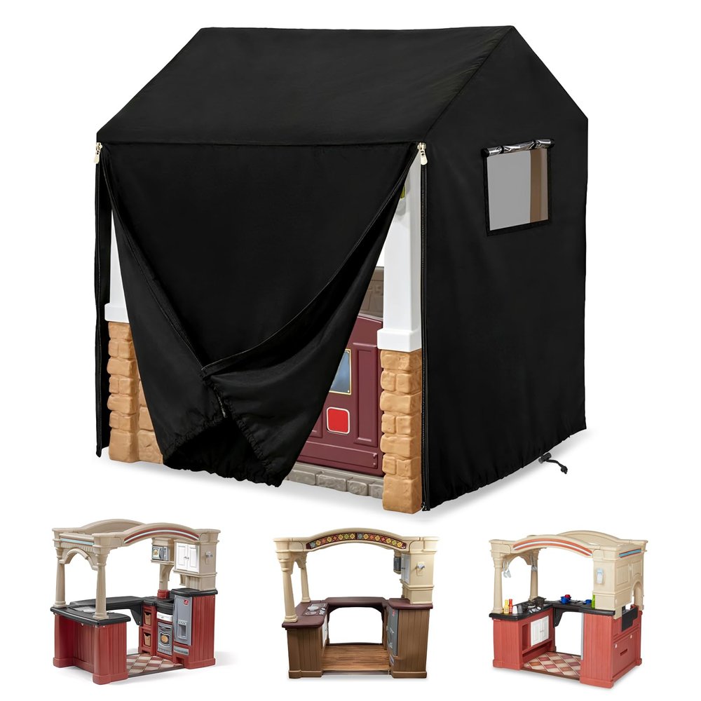 Playhouse Cover, Outdoor Kids Playhouse Covers, 52"W x 38"D x 49"H 600D Heavy Oxford Waterproof Sun Protection Kids Playhouse Year-Round Protective Cover