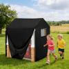 Playhouse Cover, Outdoor Kids Playhouse Covers, 52"W x 38"D x 49"H 600D Heavy Oxford Waterproof Sun Protection Kids Playhouse Year-Round Protective Cover view 2