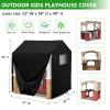 Playhouse Cover, Outdoor Kids Playhouse Covers, 52"W x 38"D x 49"H 600D Heavy Oxford Waterproof Sun Protection Kids Playhouse Year-Round Protective Cover view 3