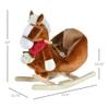 Wooden Rocking Horses Ages 1-3, Toddler Rocking Horse with Lullaby Song, Toddler Rocker Toy with Safety Belt & Footrests for Baby Kids, Ride on Horse, Plush Rocking Animal for Gift (Brown s) view 2