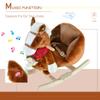 Wooden Rocking Horses Ages 1-3, Toddler Rocking Horse with Lullaby Song, Toddler Rocker Toy with Safety Belt & Footrests for Baby Kids, Ride on Horse, Plush Rocking Animal for Gift (Brown s) view 3