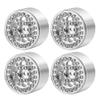 4Pcs 1.0 Inch Silver Metal Beadlock Wheel Rims Hubs Compatible with 1 24 Scale RC Car Models Like SCX24 90081 AXI00001 AXI00002 and Similar Off Road Vehicles(Type 3) view 1