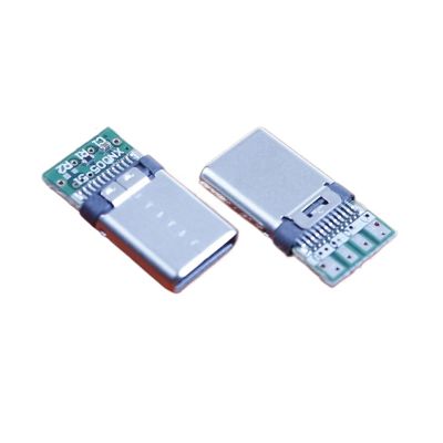 5pc USB 3.1 Type C Male Female Connector Jack, 5A High Current USB, Electric Terminals Welding DIY Data Support PCB(Male)